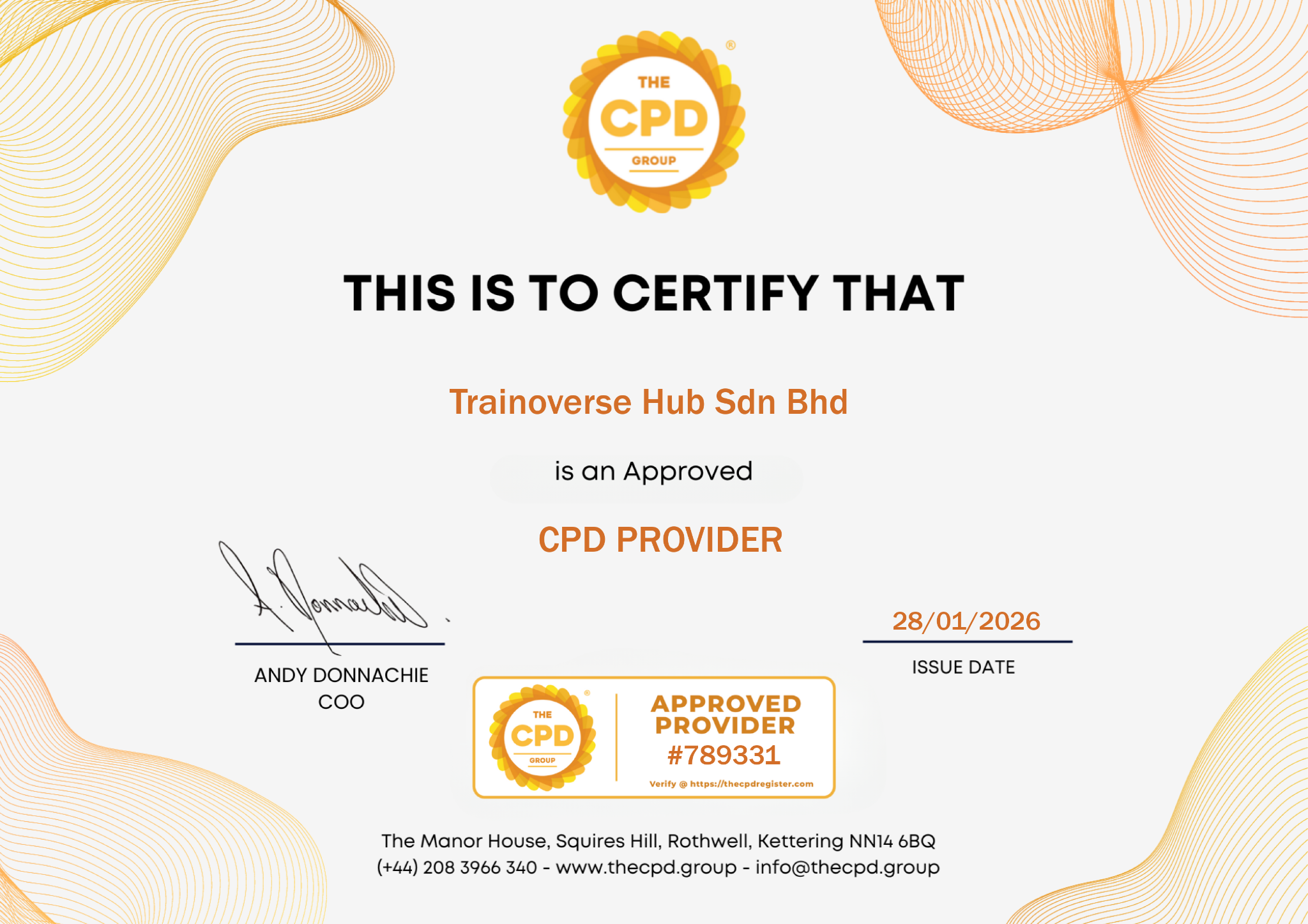 CPD Certificate preview